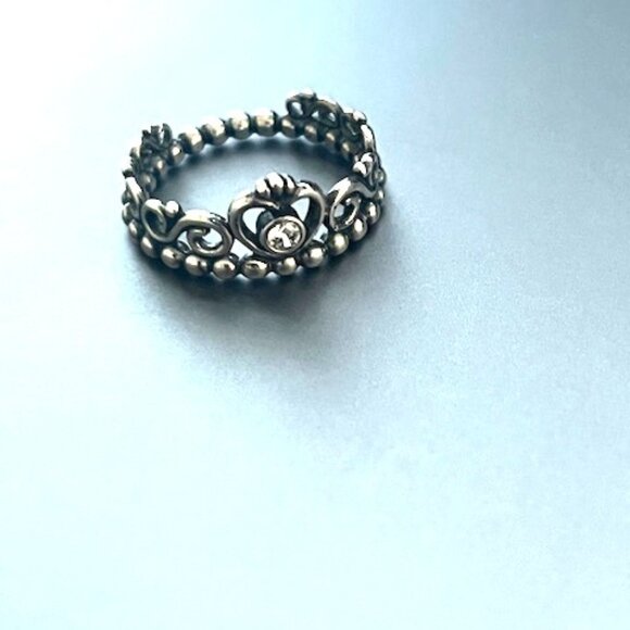 Pandora Princess Tiara Crown Ring SZ 6 - Picture 1 of 2